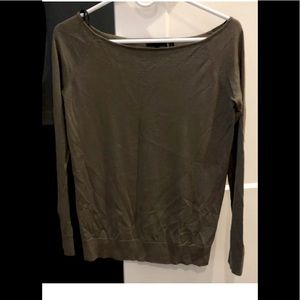 Theory Lightweight Merino Wool Green Sweater Small